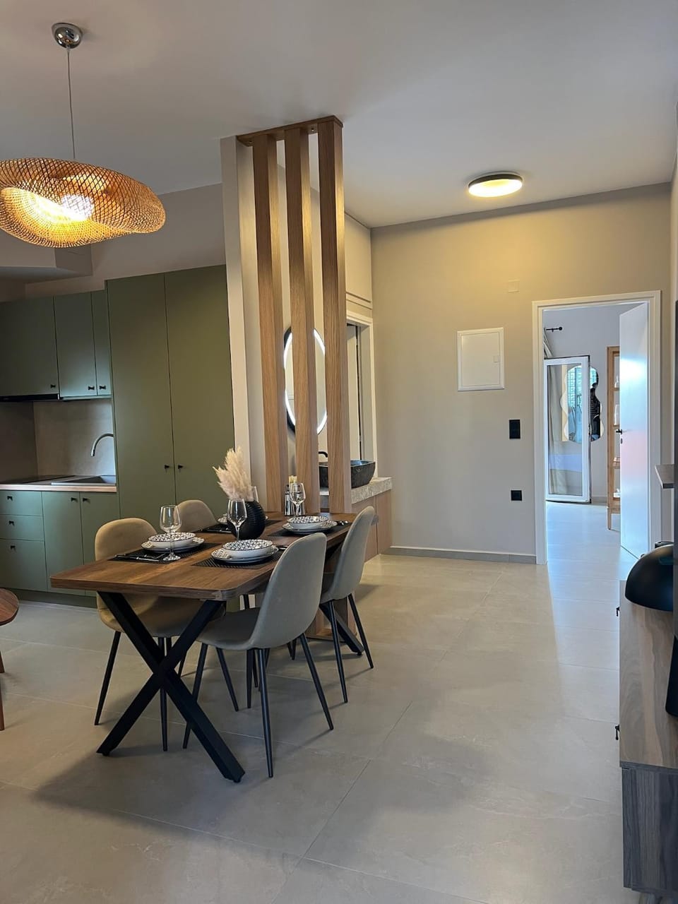 Kitchen or kitchenette, Living room, Dining area