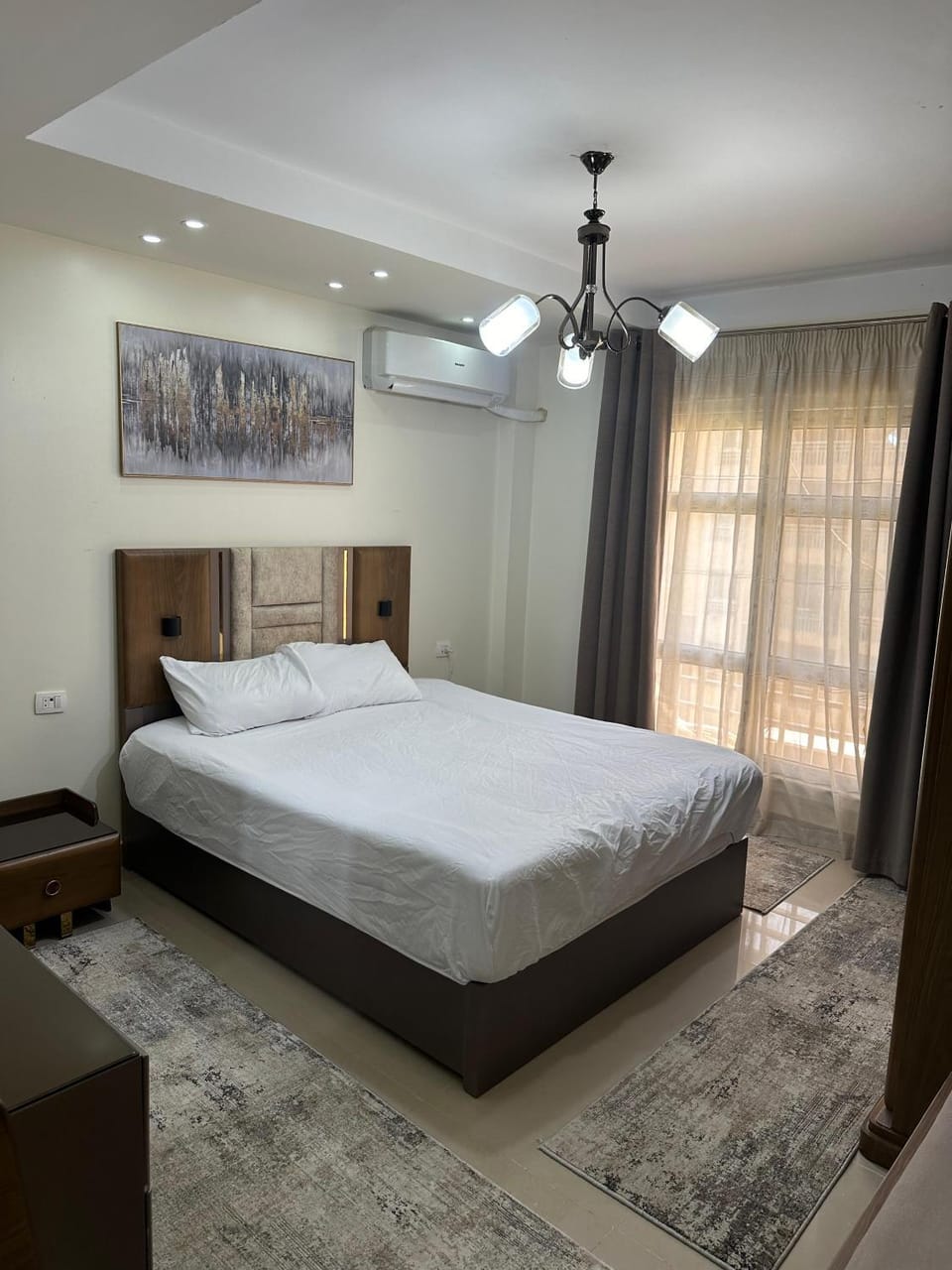 Bed, Photo of the whole room, Bedroom, air conditioner