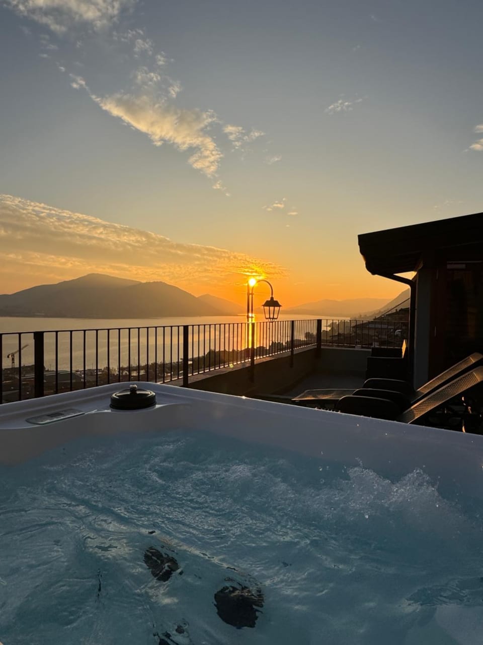 Property building, Hot Tub, Swimming pool, Sunset