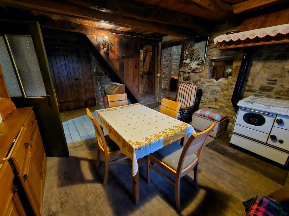 Kitchen or kitchenette, Dining area, stove