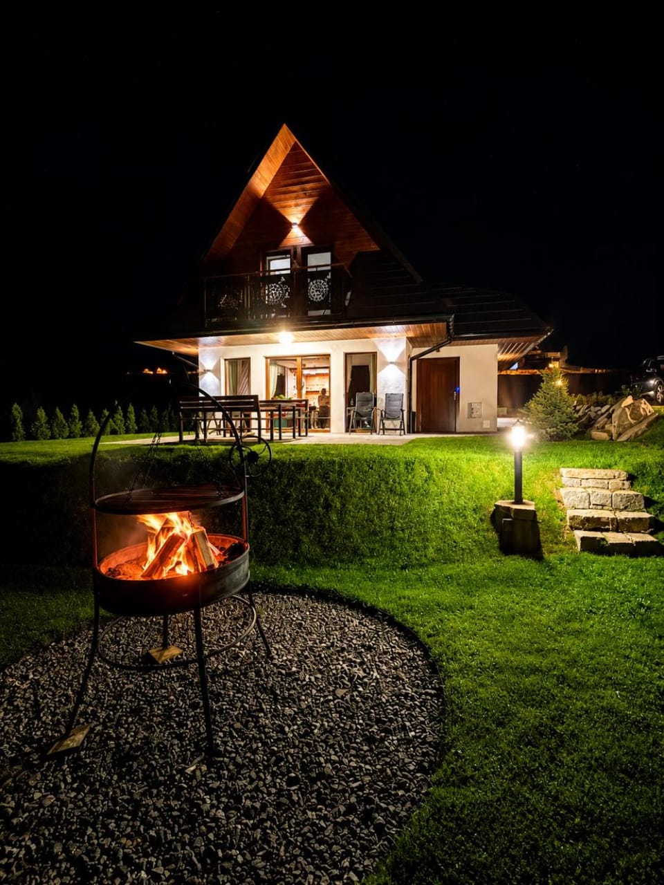 Property building, Night, BBQ facilities, Garden
