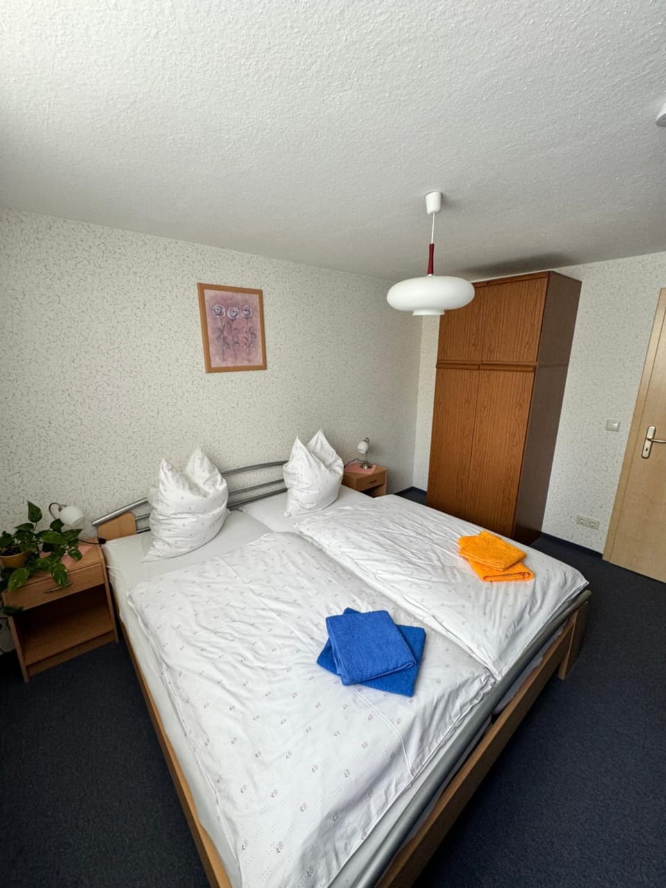 Bed, Photo of the whole room, Bedroom, towels, wardrobe