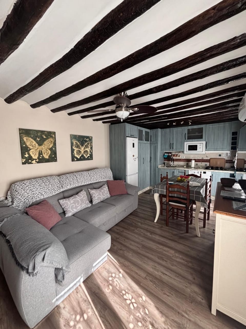 Living room, kitchen