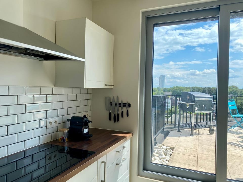 Day, Balcony/Terrace, Kitchen or kitchenette, stove