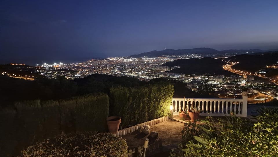 Night, Natural landscape, City view, Mountain view