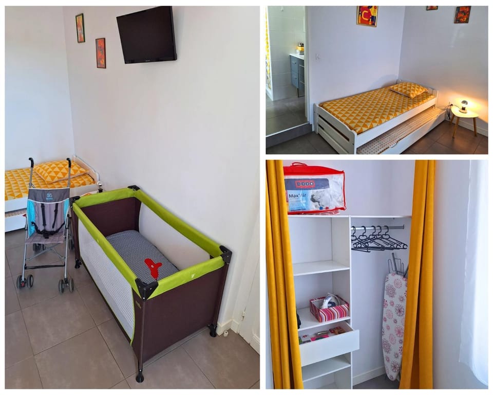 young children, cot, Family