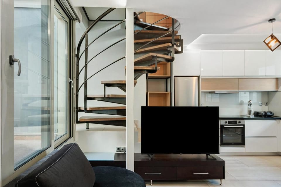Living room, kitchen