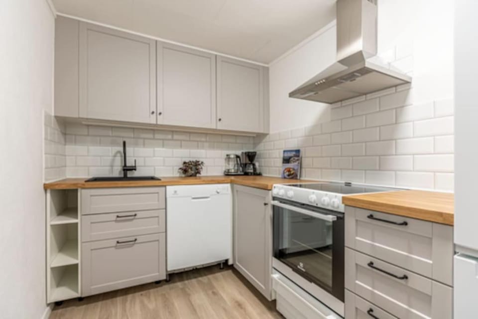 Kitchen or kitchenette, dishwasher, oven, stove, toaster