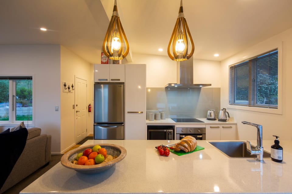 Kitchen or kitchenette, oven, stove, toaster