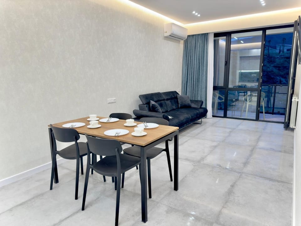 Living room, Seating area, Dining area, air conditioner