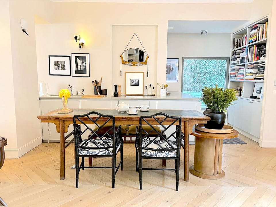 Library, Living room, Dining area
