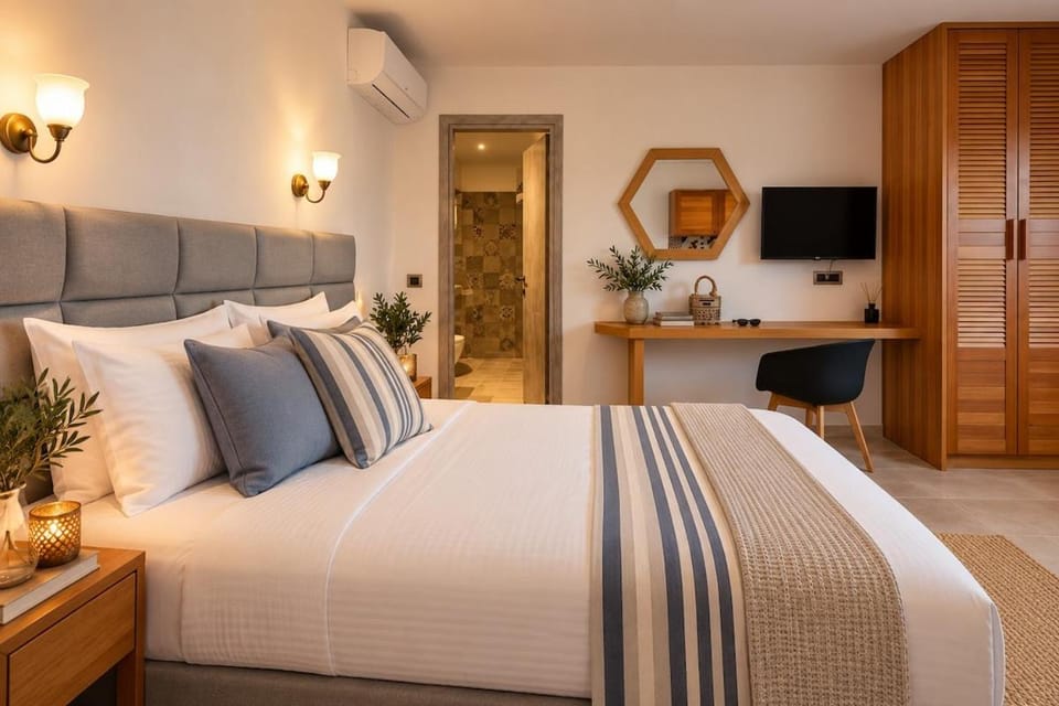 Bed, TV and multimedia, Living room, Photo of the whole room, Bedroom, air conditioner