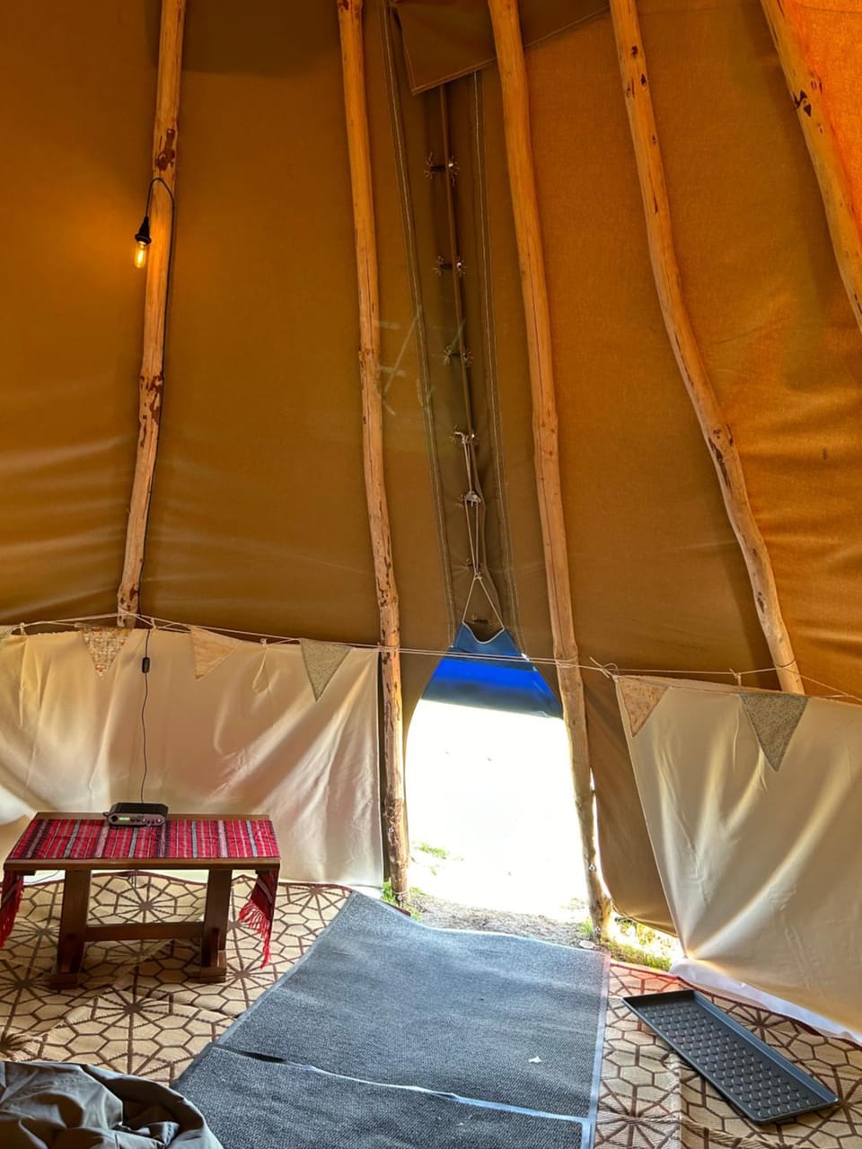 Thainstone tipi off grid camping, on top NC500 Luxury tent in Scotland