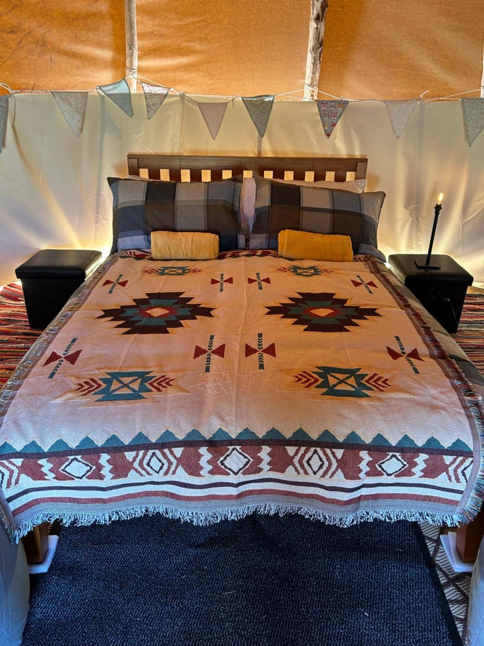 Thainstone tipi off grid camping, on top NC500 Luxury tent in Scotland