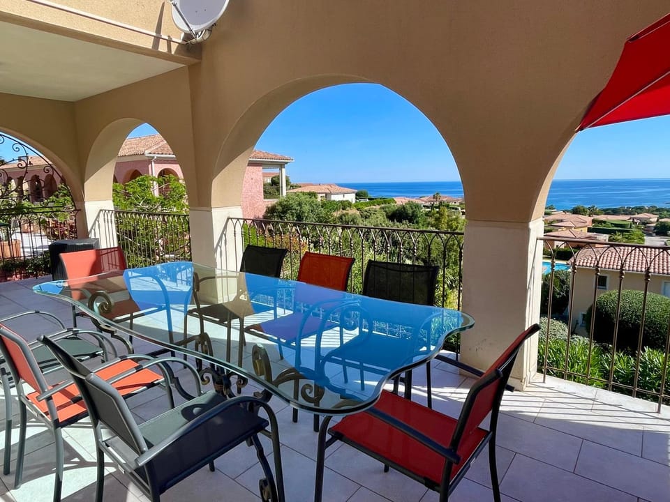 Patio, Pool view, Sea view