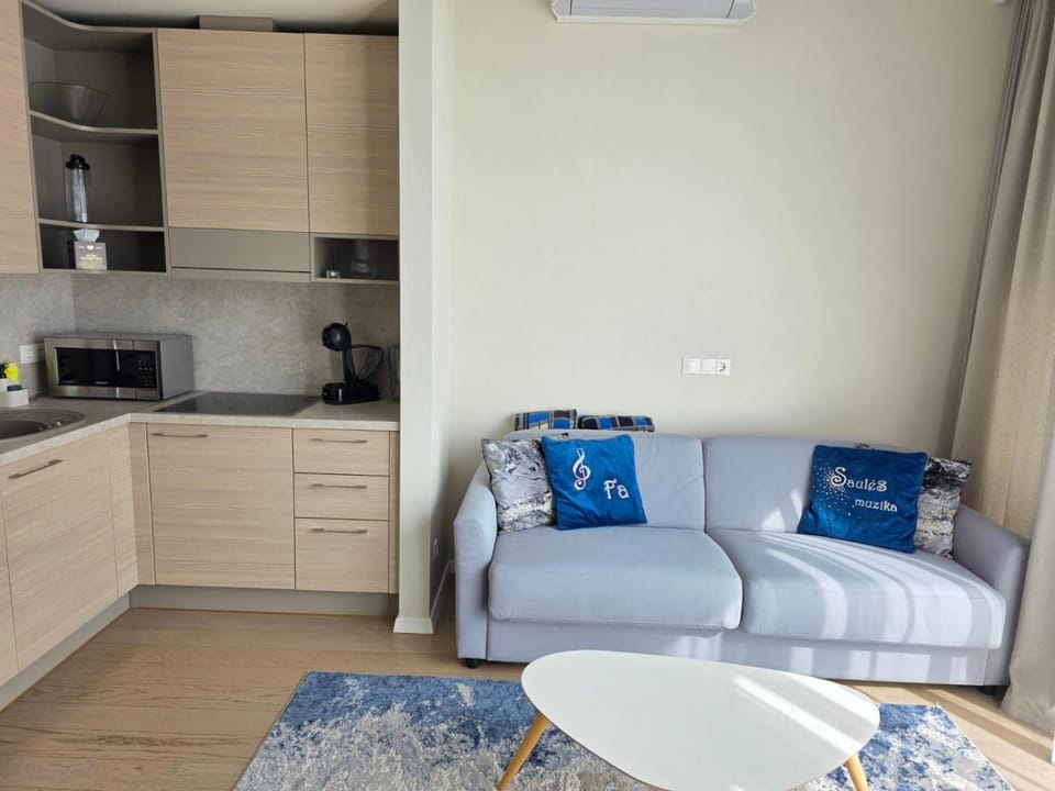 Kitchen or kitchenette, Living room, Seating area