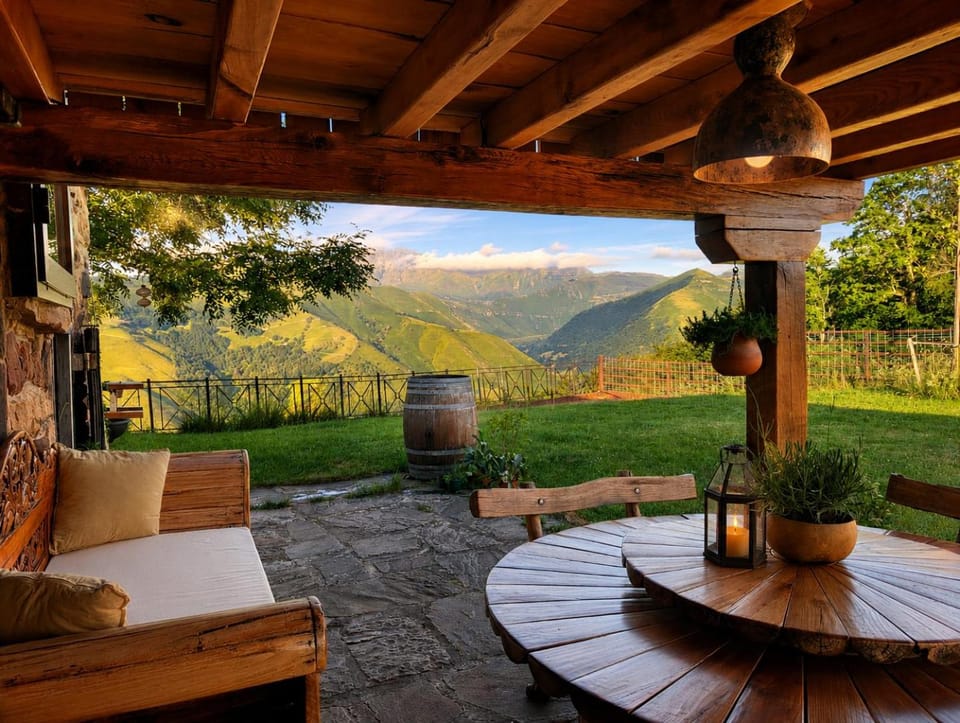 Patio, Spring, Day, Natural landscape, Balcony/Terrace, Garden view, Mountain view