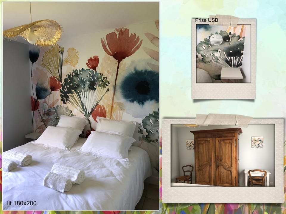 Bed, Photo of the whole room, Decorative detail, Seating area, Bedroom, towels, wardrobe