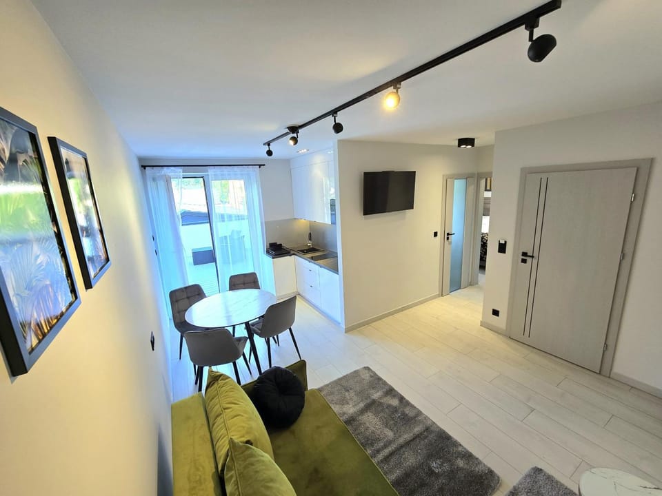 Kitchen or kitchenette, Living room, Seating area