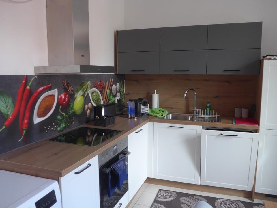 Kitchen or kitchenette, stove, kitchen