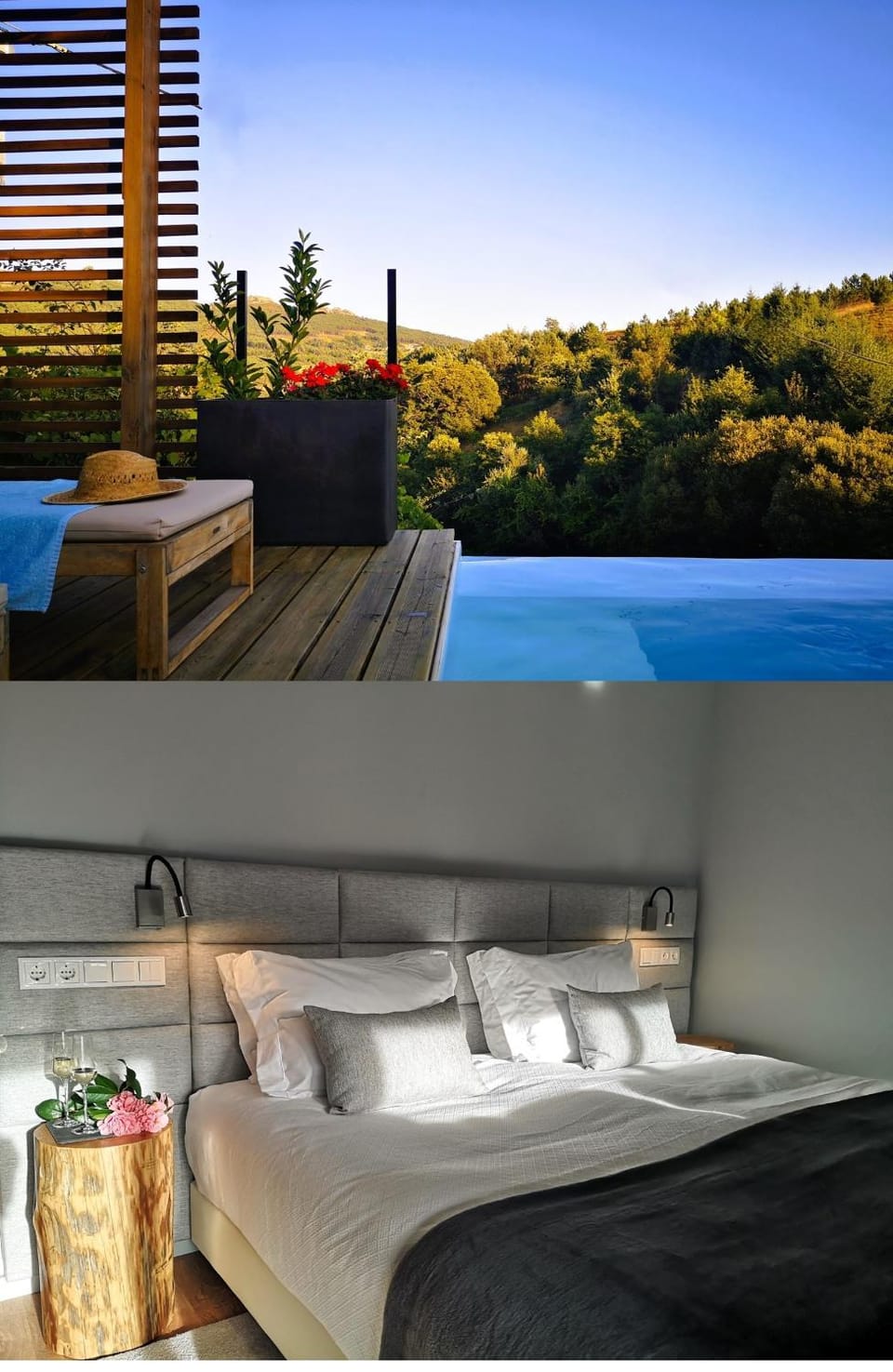 Bed, Day, Natural landscape, View (from property/room), Balcony/Terrace, Bedroom, Pool view, Swimming pool