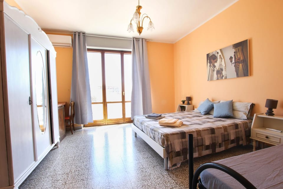 Bed, Photo of the whole room, Bedroom, towels, wardrobe, air conditioner