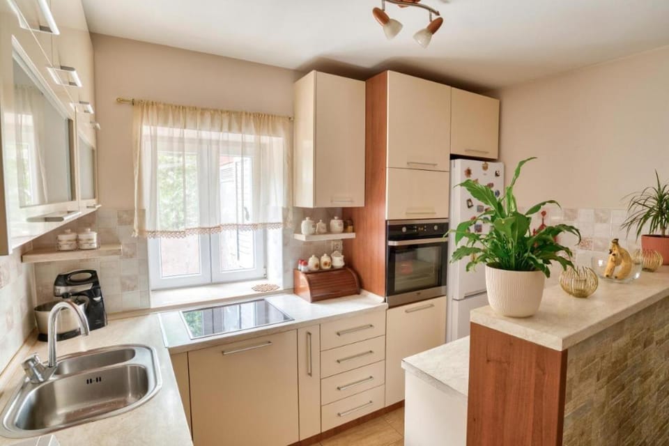 Kitchen or kitchenette, dishwasher, oven, stove