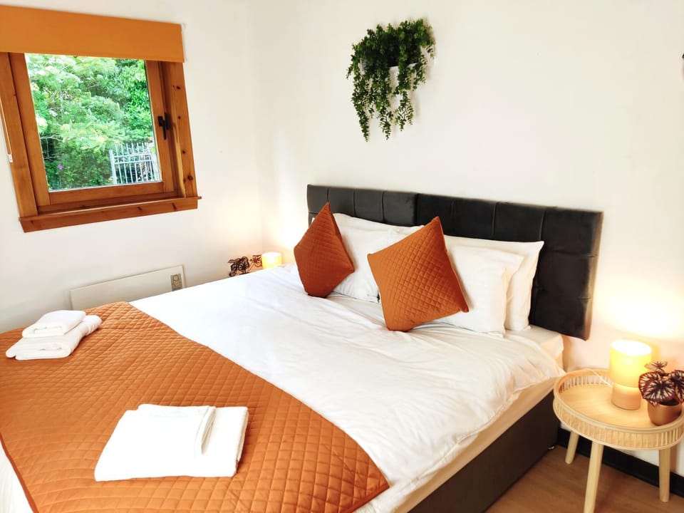 Bed, Summer, Photo of the whole room, Bedroom, towels