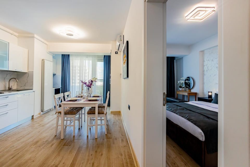 Kitchen or kitchenette, Living room, Dining area, Bedroom