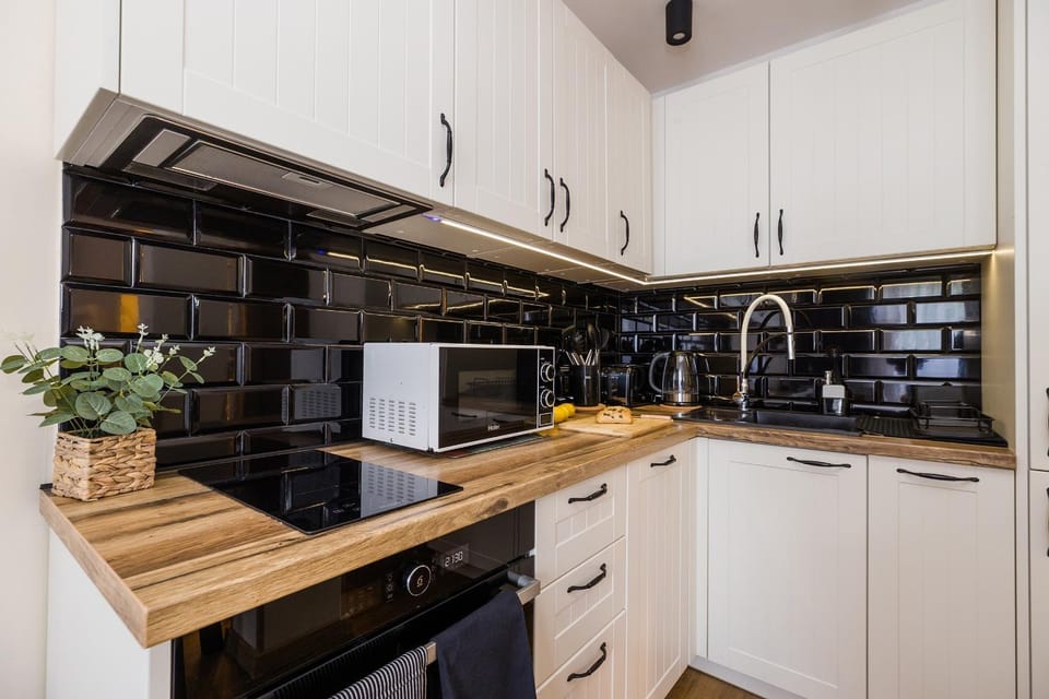 Kitchen or kitchenette, dishwasher, oven, stove