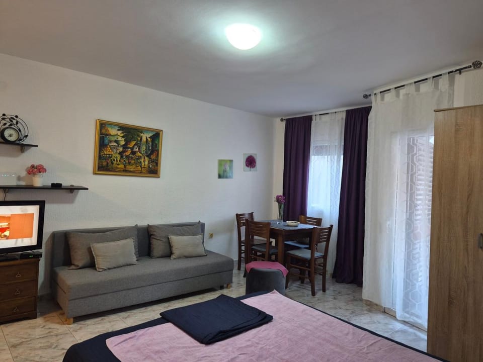 Bed, TV and multimedia, Living room, Photo of the whole room, Seating area, Dining area