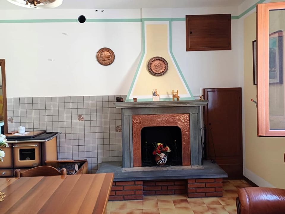 Living room, fireplace