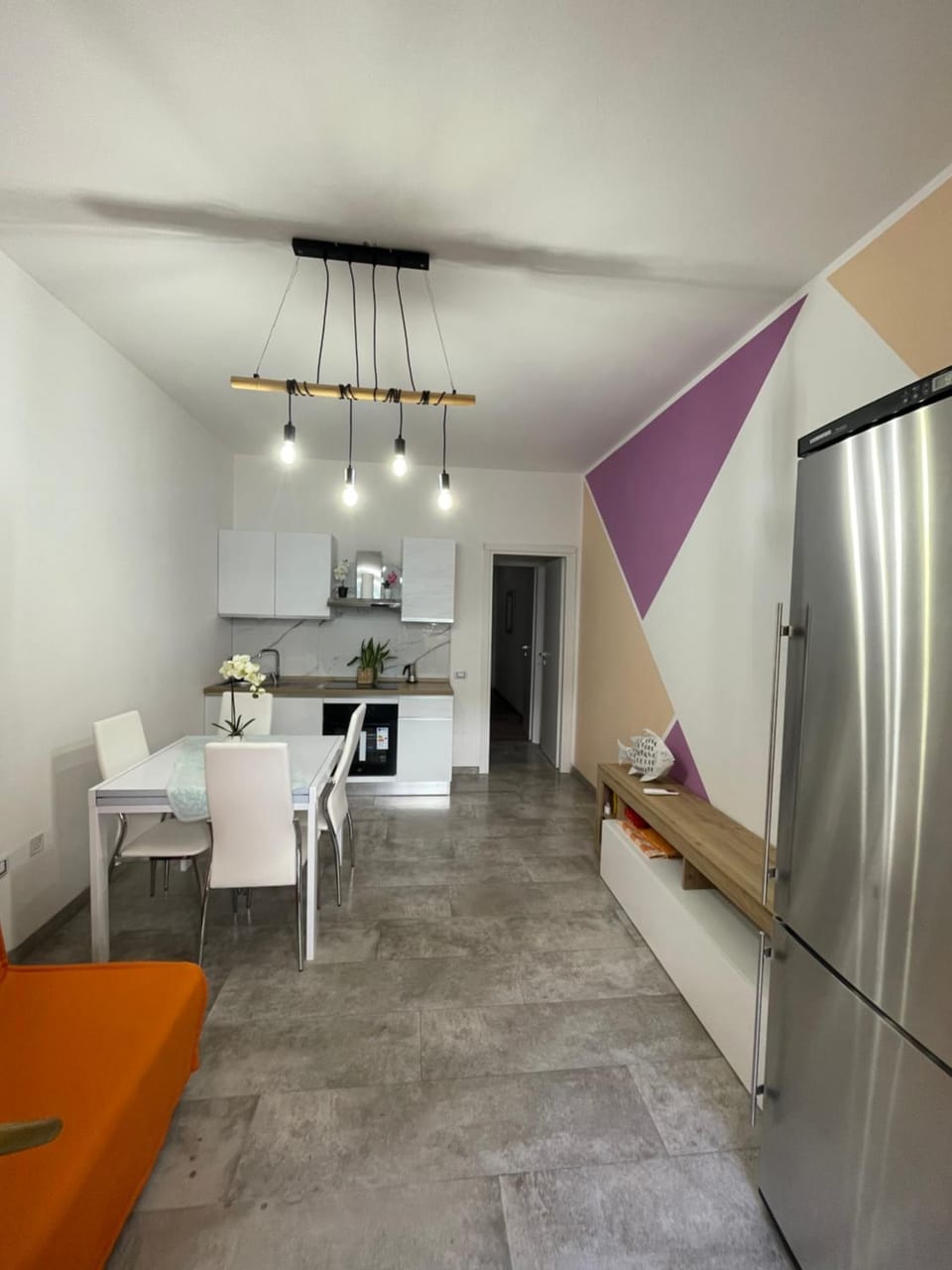 Kitchen or kitchenette, Living room, oven, stove