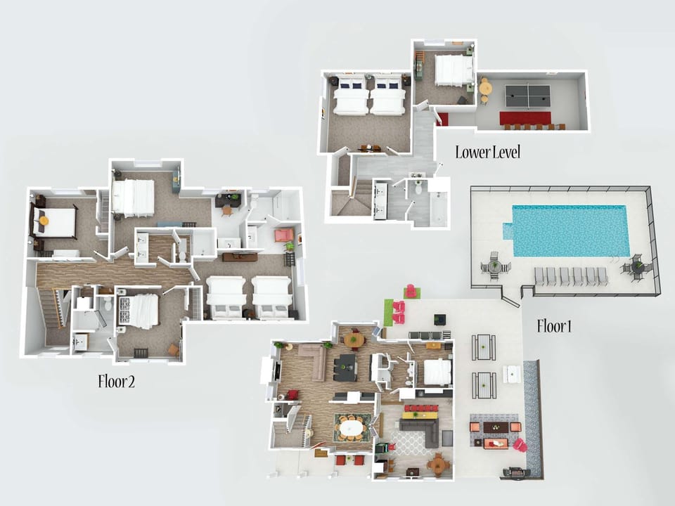 Home for 21 Near Ark - Ensuite Bathrooms - with Pool! House in Ohio