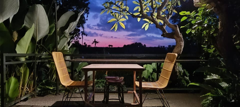 Night, Garden, View (from property/room), Balcony/Terrace, Dining area, Sunset