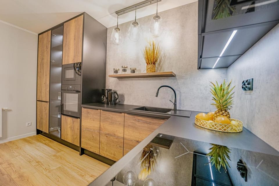 Kitchen or kitchenette, dishwasher, oven, stove