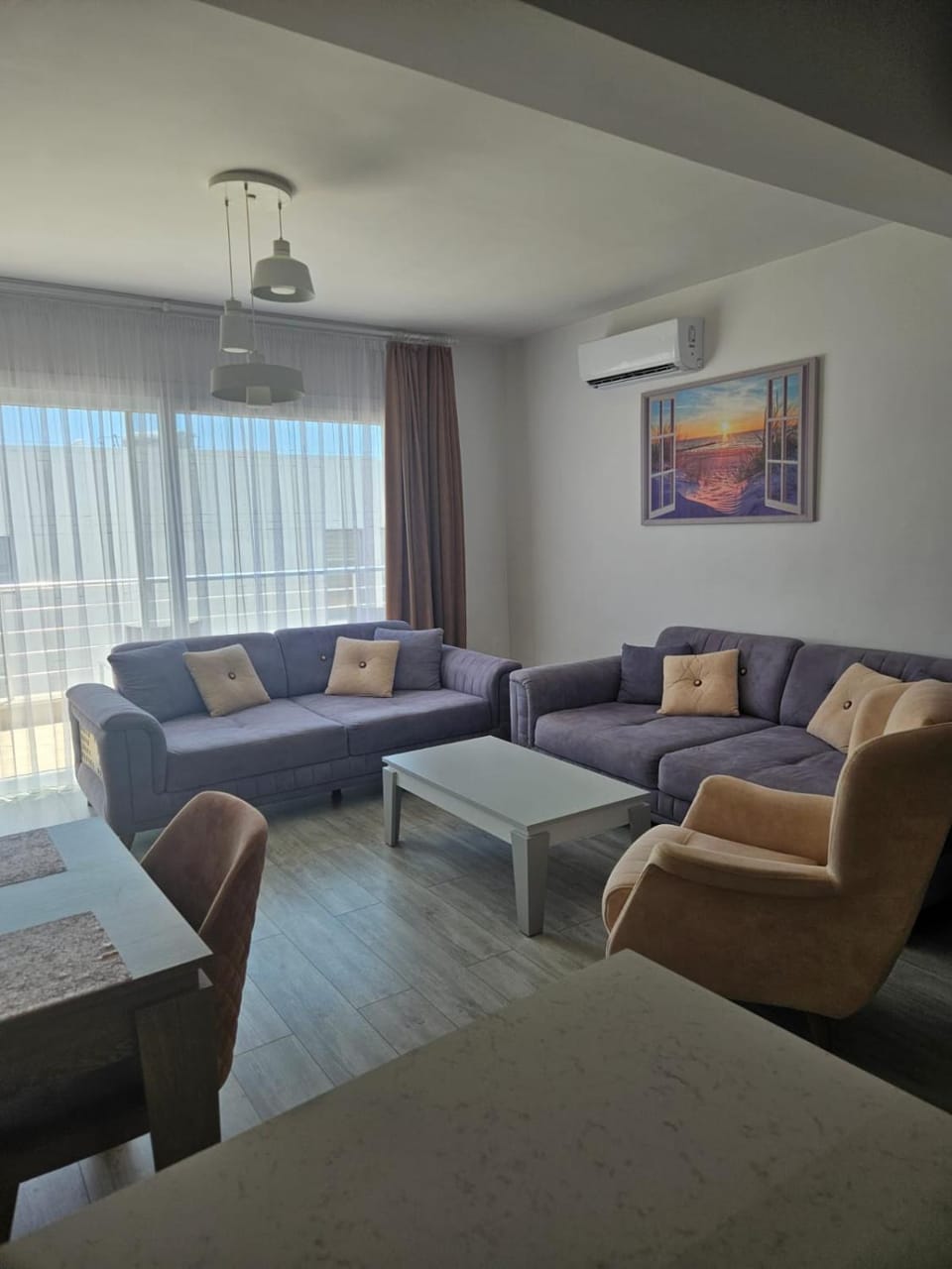 Living room, Seating area, air conditioner