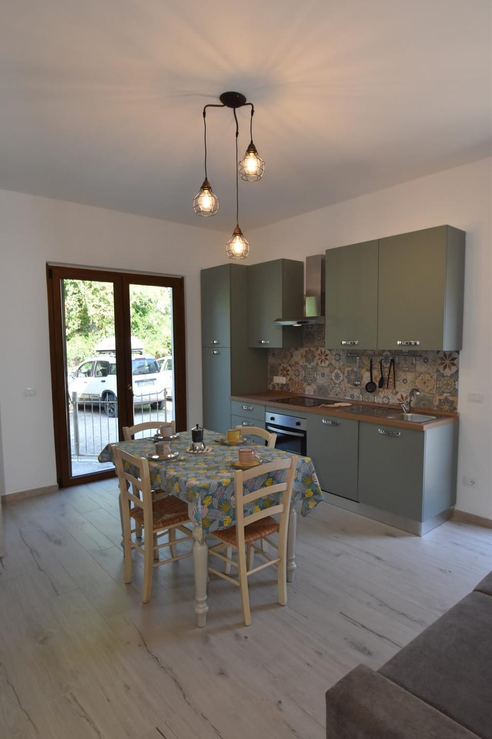 Kitchen or kitchenette, Living room, Dining area, air conditioner
