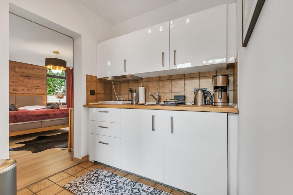 Kitchen or kitchenette, stove, kitchen
