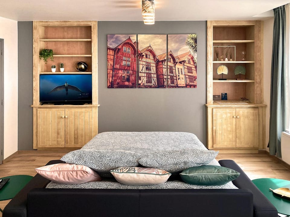 Bed, TV and multimedia, Seating area