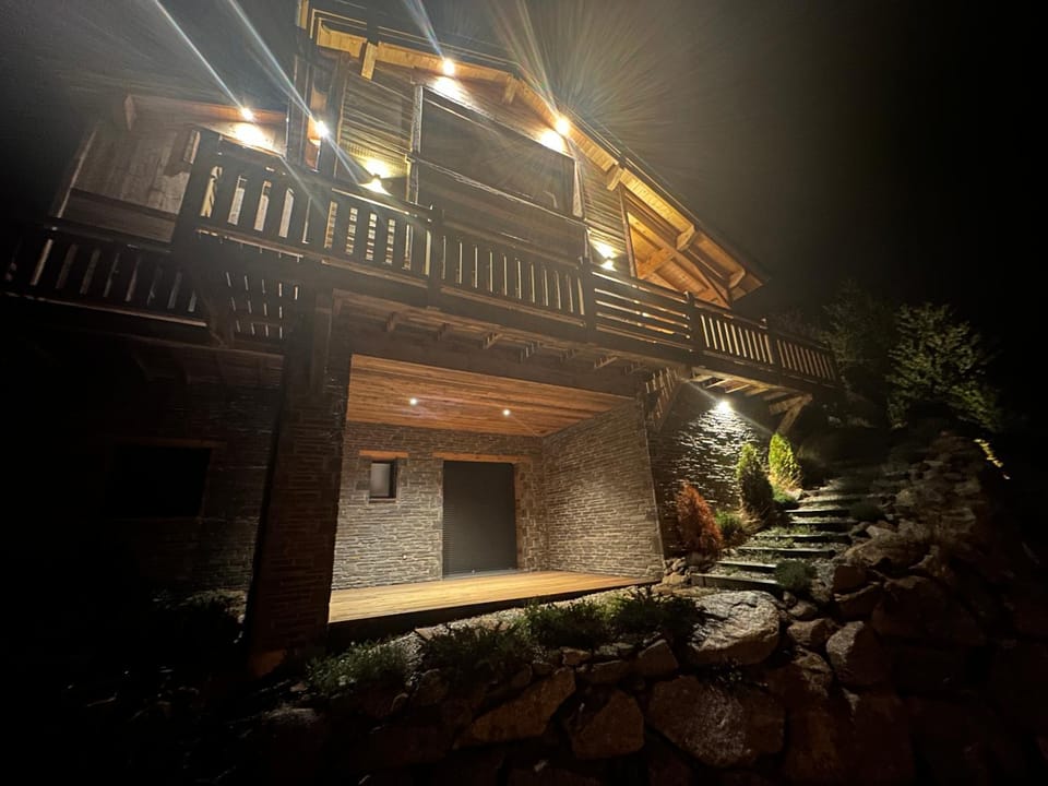 Property building, Night, Garden