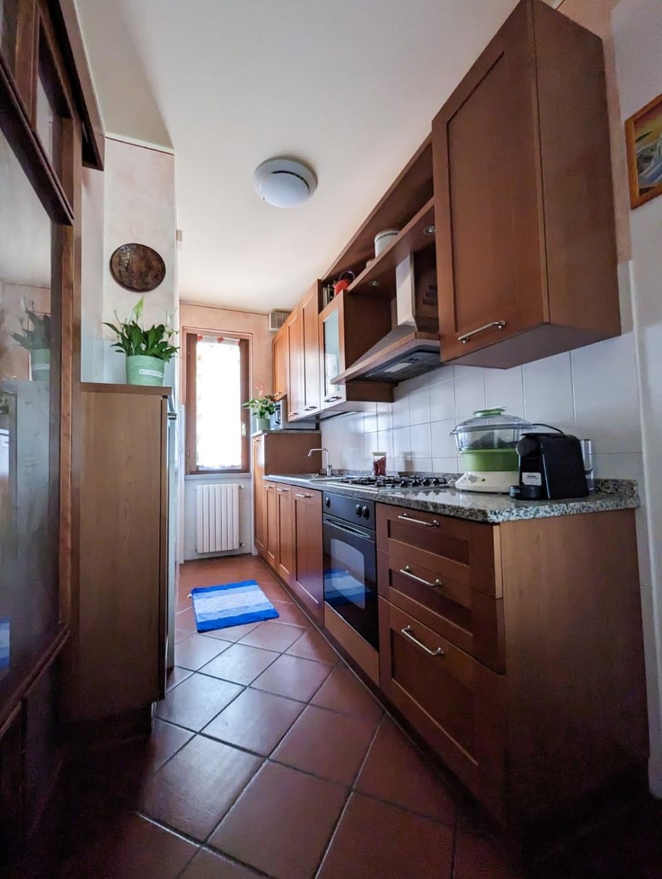 Kitchen or kitchenette, dishwasher, oven, stove