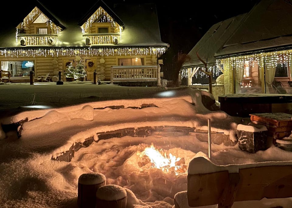 Property building, Night, Natural landscape, Winter