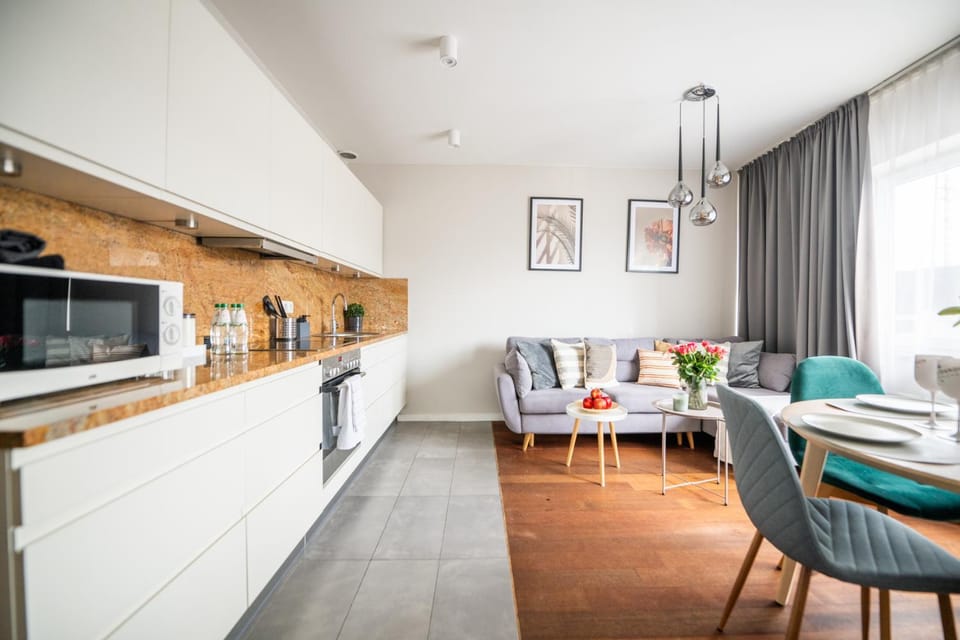 Kitchen or kitchenette, Living room, Seating area