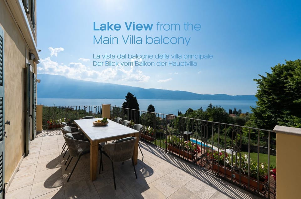 Day, Natural landscape, View (from property/room), Balcony/Terrace, Text overlay, Lake view, Mountain view
