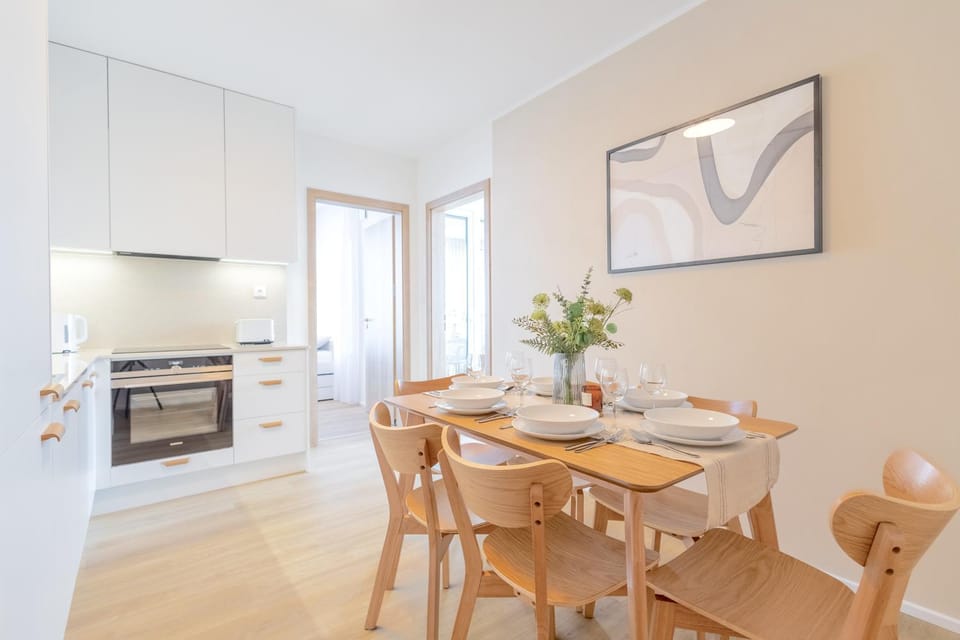 Kitchen or kitchenette, Living room, Dining area, stove
