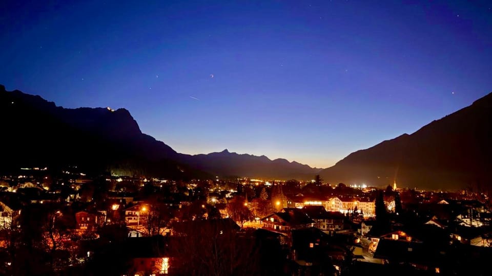 Night, City view, Mountain view