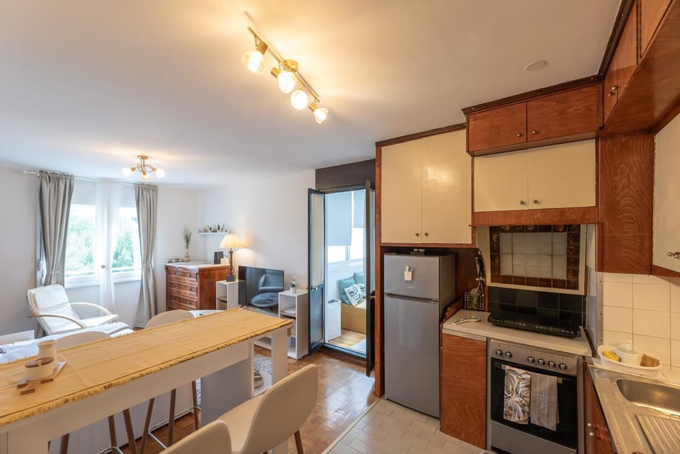 Kitchen or kitchenette, Living room, Seating area, Dining area, oven, stove, washing machine