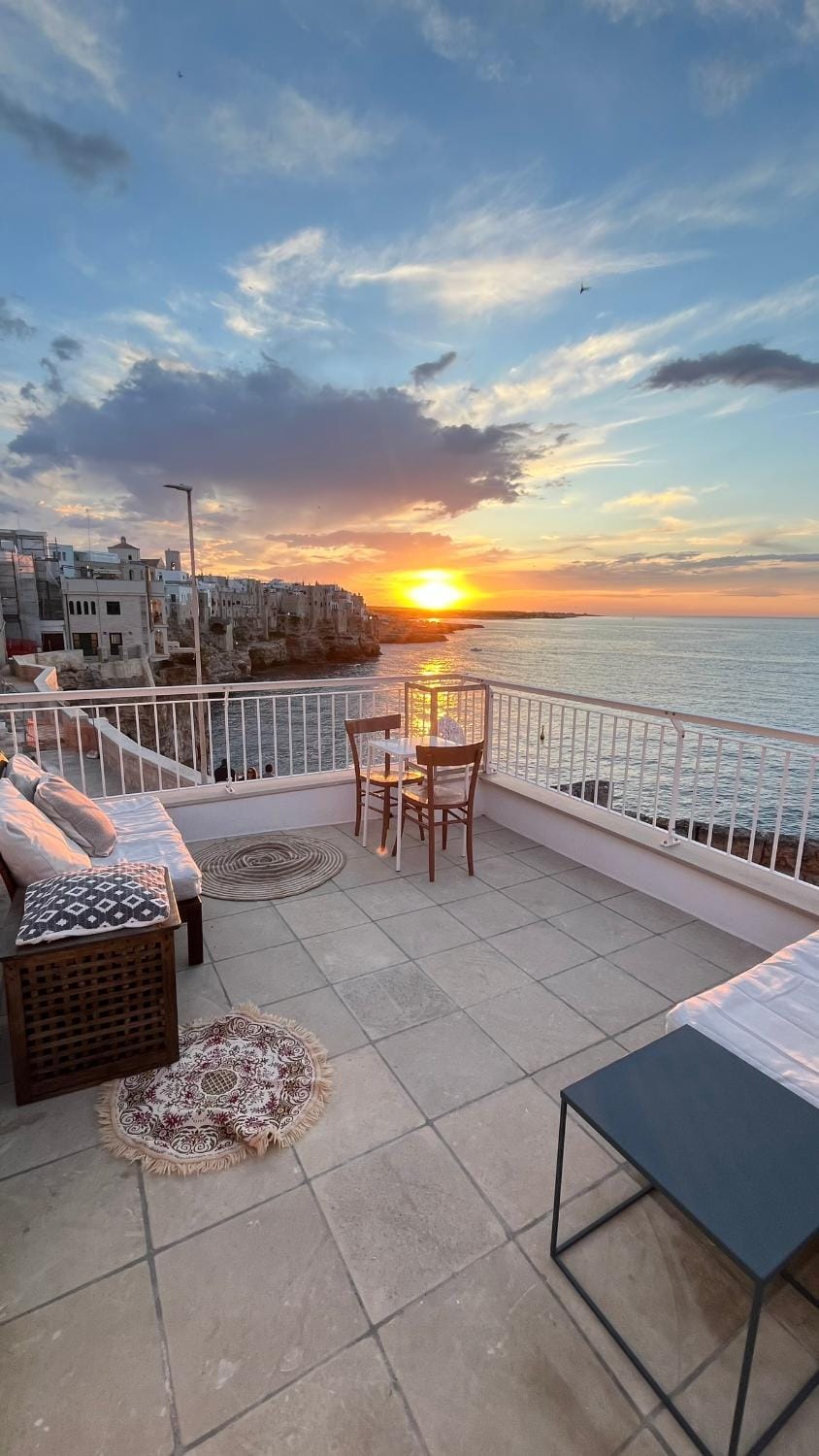 Day, Natural landscape, View (from property/room), Balcony/Terrace, Sea view, Sunset