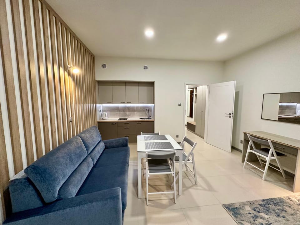 Kitchen or kitchenette, Living room, Seating area, Dining area, oven